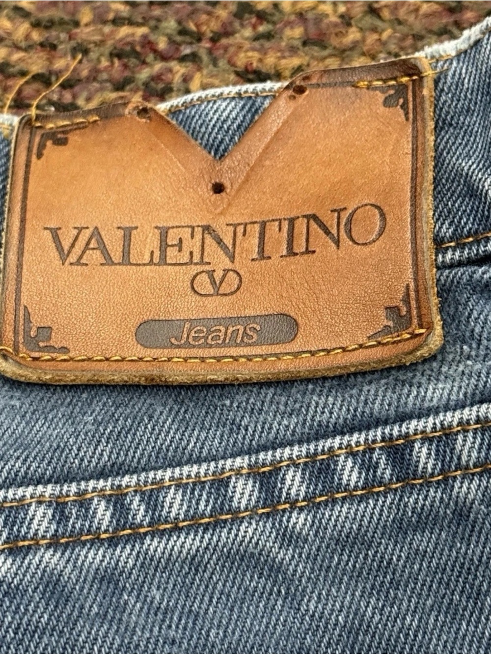 Vintage Valentino Jeans 90s Straight Leg Blue Denim Button Fly Size 32